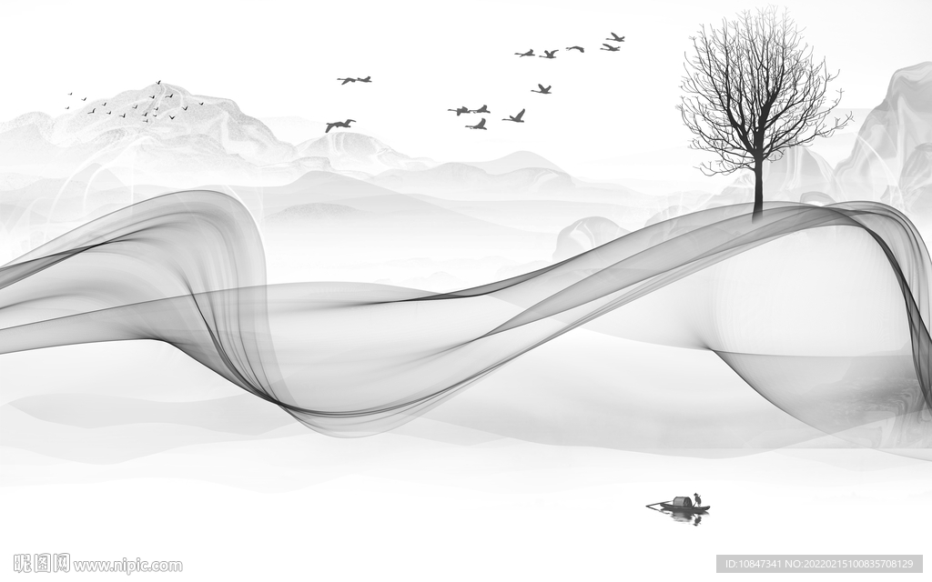 大气 灰色新款山水 TIF分层