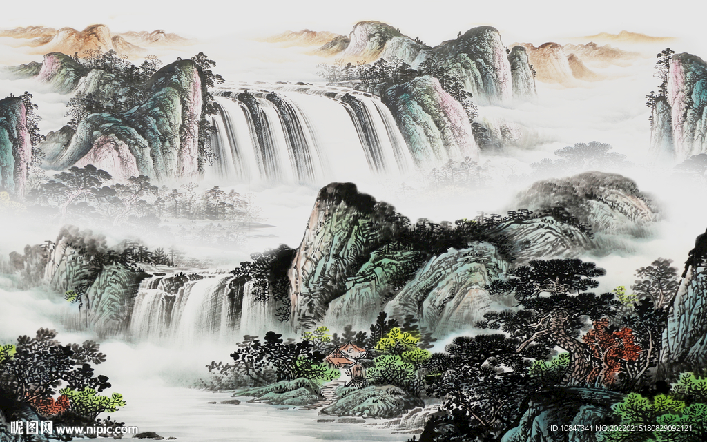 客厅意境大山水画 TIF分层