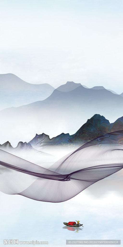 简约高雅山水玄关 TIF分层