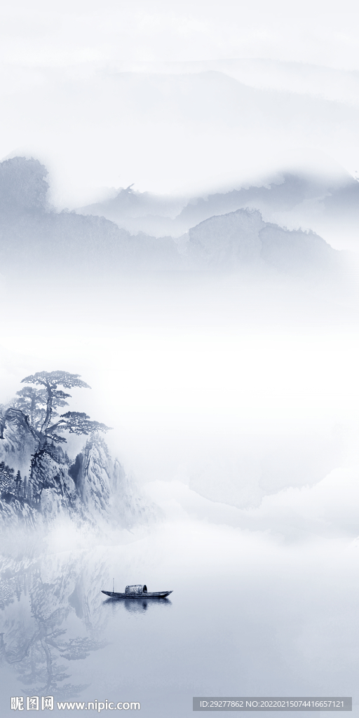 中国风高雅山水玄关 TIF分层