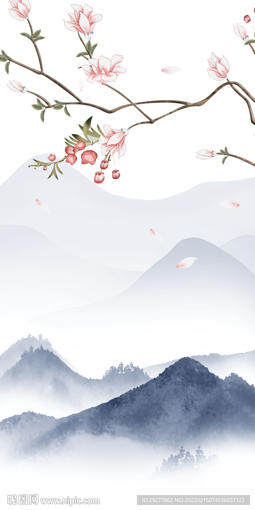 爆款 山水中式玄关 TIF分层