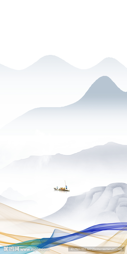 新款高雅山水玄关 TIF分层