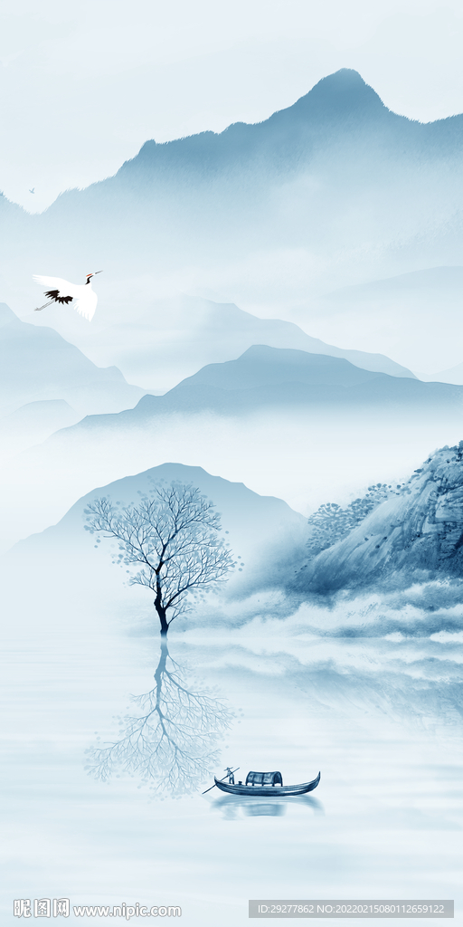 高档高雅山水玄关 TIF分层