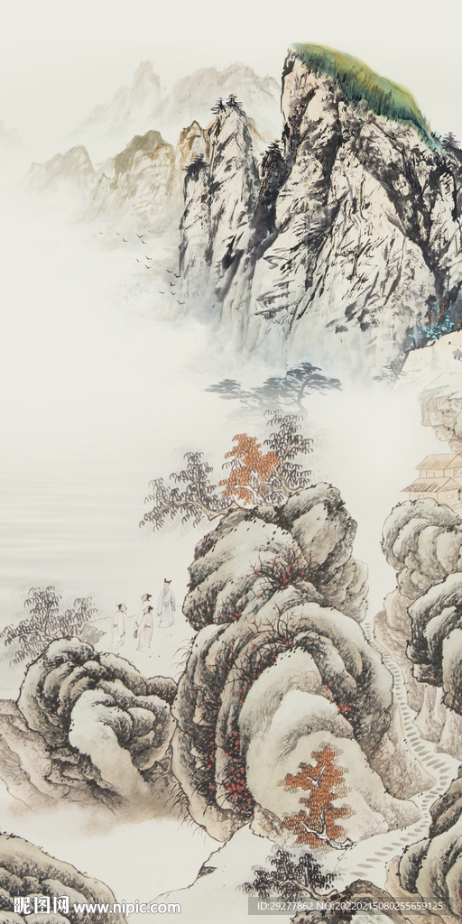 国画山水中式玄关 TIF分层