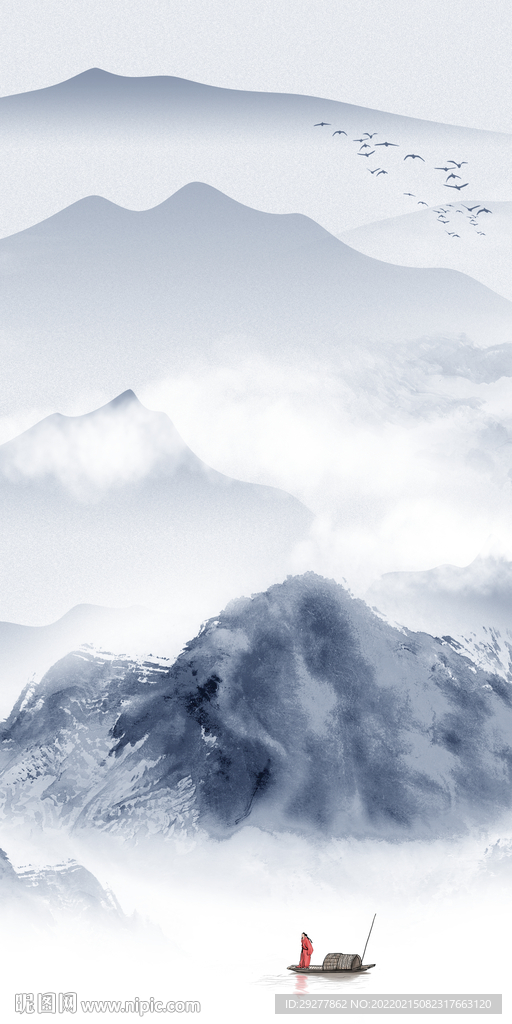 简约中式玄关背景 TIF分层