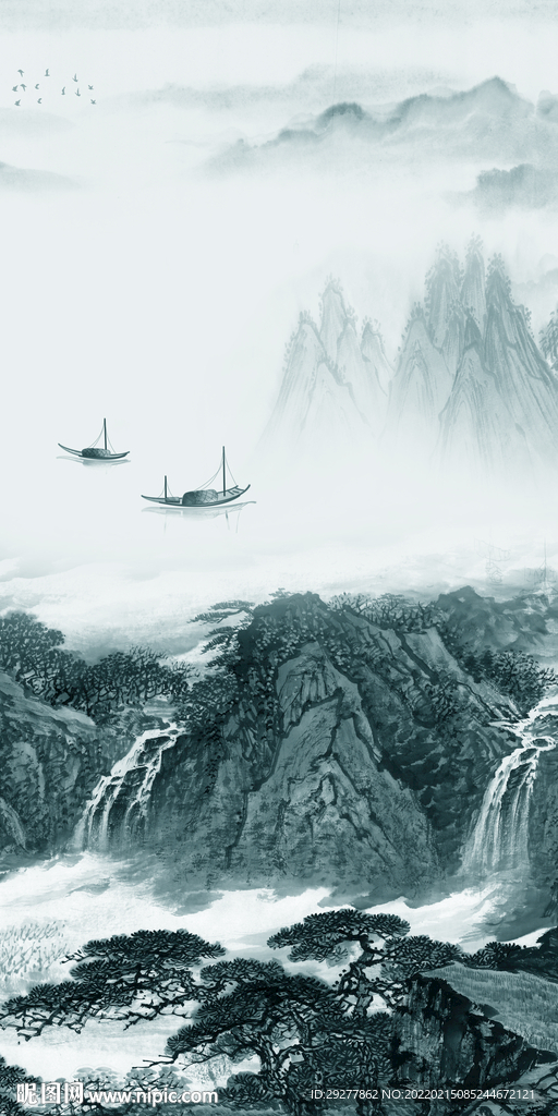 中式简约玄关背景 TIF分层