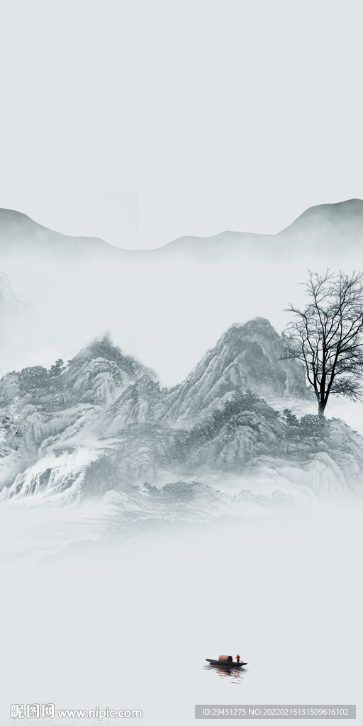 别墅最新玄关山水 tif分层