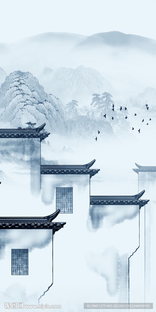 徽派 最新玄关山水 tif分层