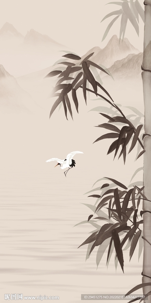 竹子最新玄关山水 tif分层