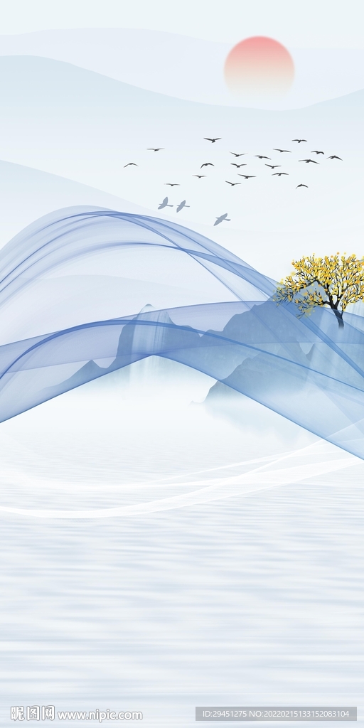 高端最新玄关山水 tif分层