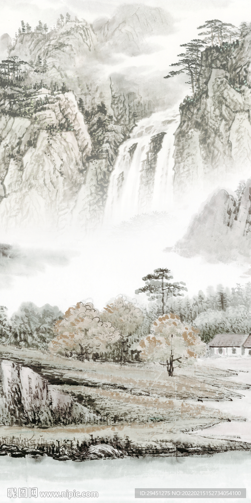 国画最新玄关山水 tif分层