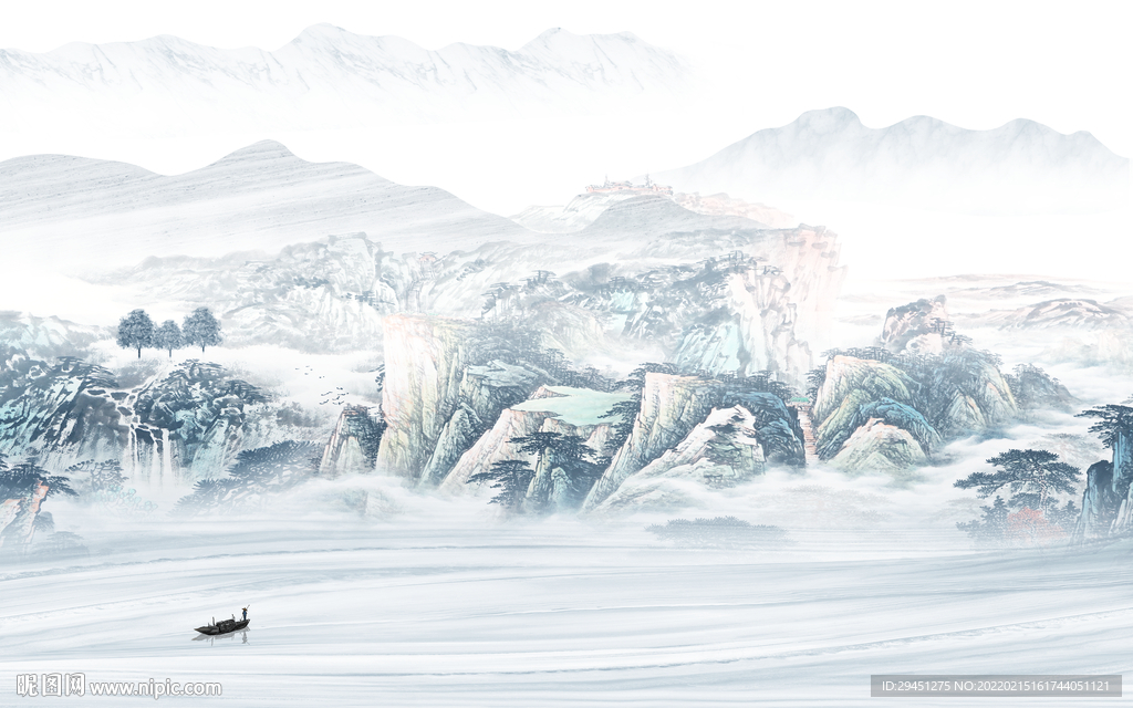 新款客厅别墅山水 TIF分层