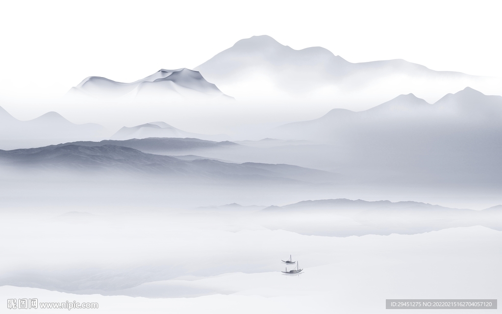 意境客厅别墅山水 TIF分层