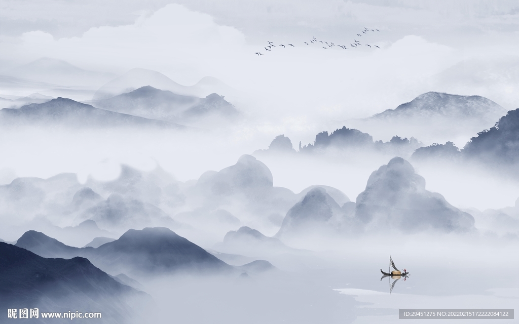 中式 客厅别墅山水 TIF分层