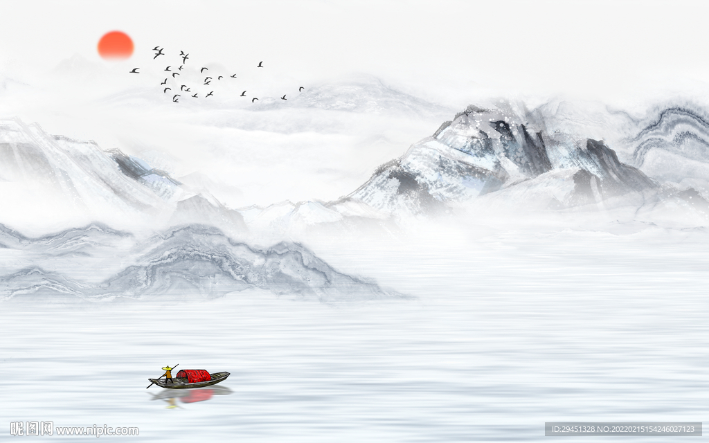 高档 别墅客厅山水 tif分层