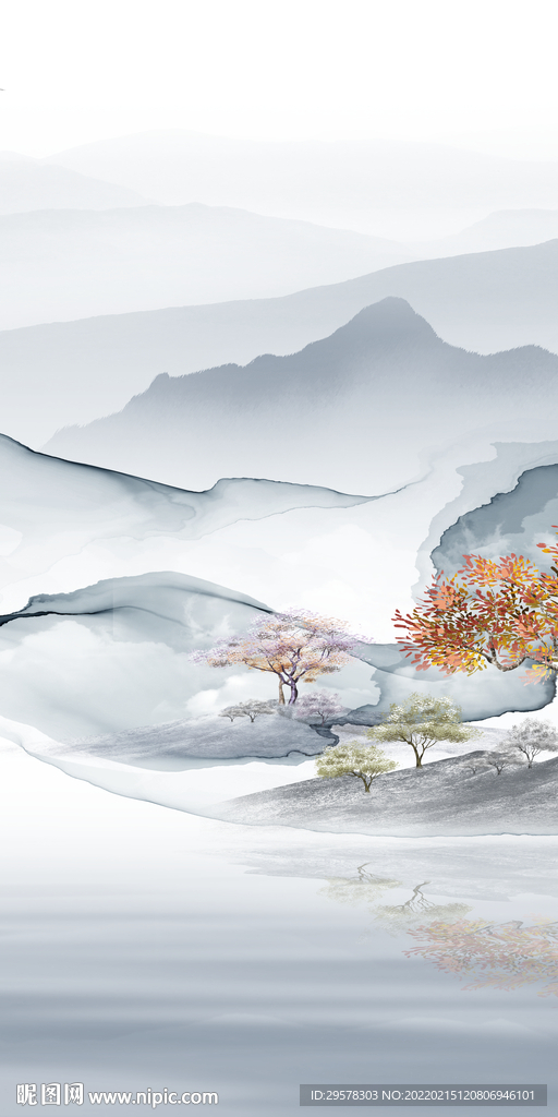 中式现代新玄关画 TIF分层