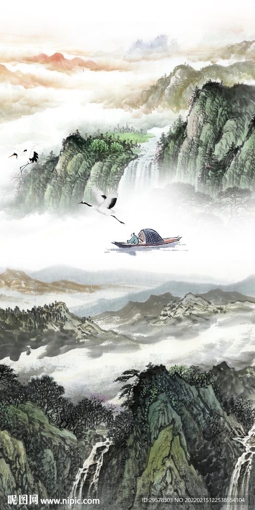 国画现代新玄关画 TIF分层