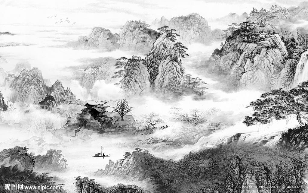 高雅意境别墅山水 TIF分层