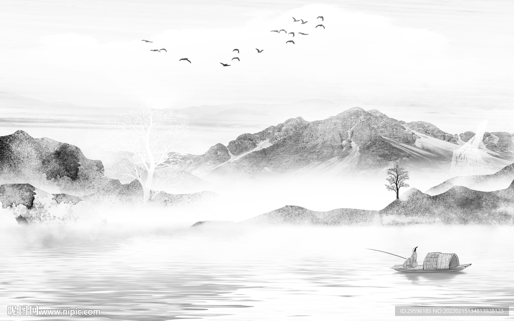 最新意境别墅山水 TIF分层