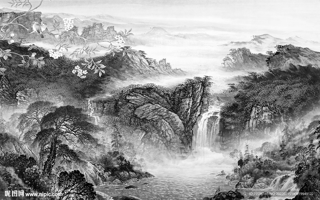 热卖意境别墅山水 TIF分层