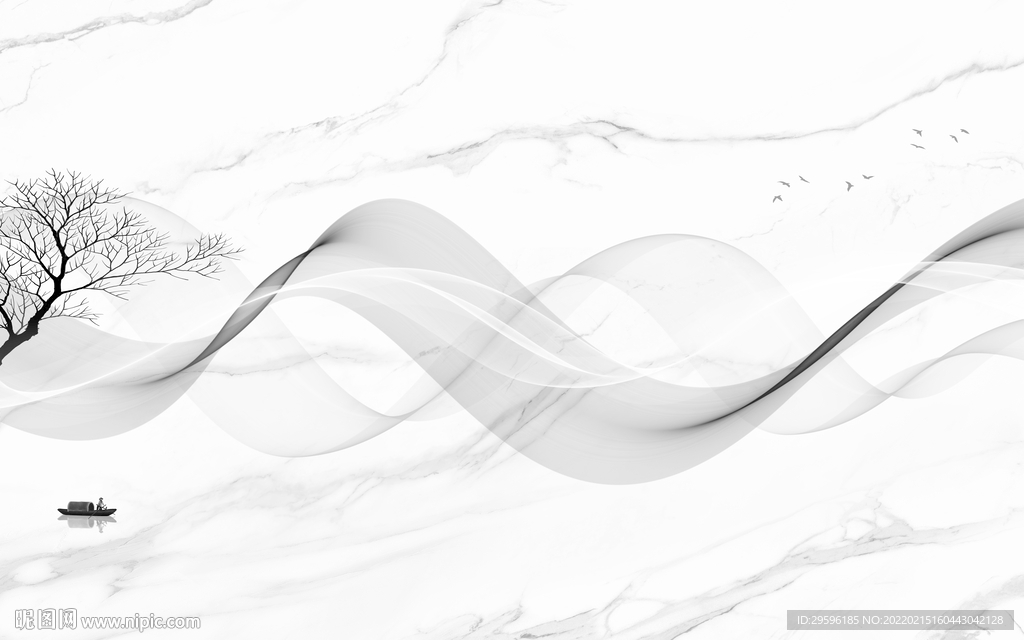 高档 意境别墅山水 TIF分层