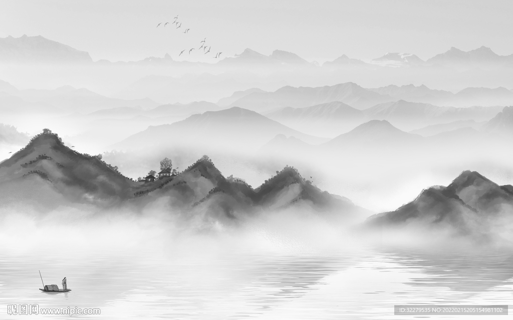 现代 大气灰色山水 TiF分层