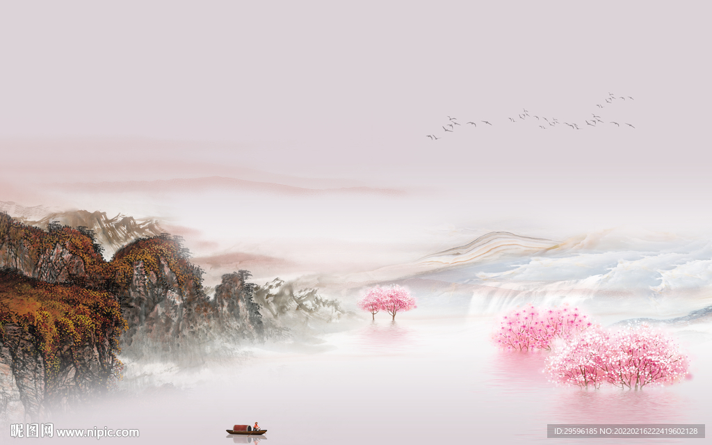 中国风高雅意境山水 TIF分层