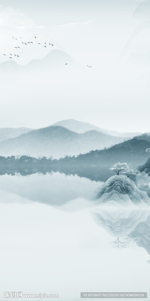 现代新品山水玄关 TIF分层