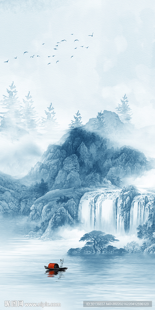 水墨 最新山水玄关 TIF分层