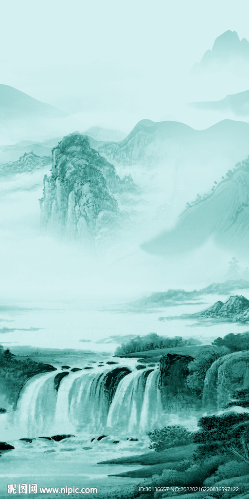 新款 别墅山水玄关 TIF分层