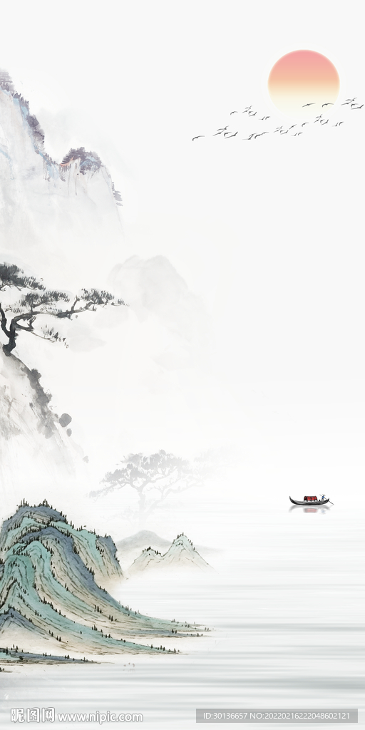 中国风最新山水玄关 TIF分层