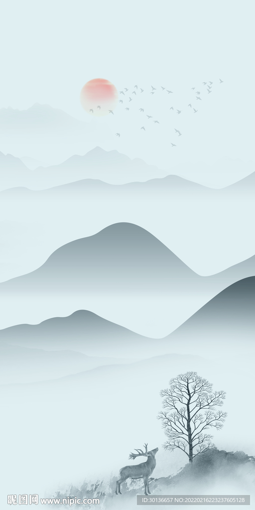 新中式别墅山水玄关 TIF分层