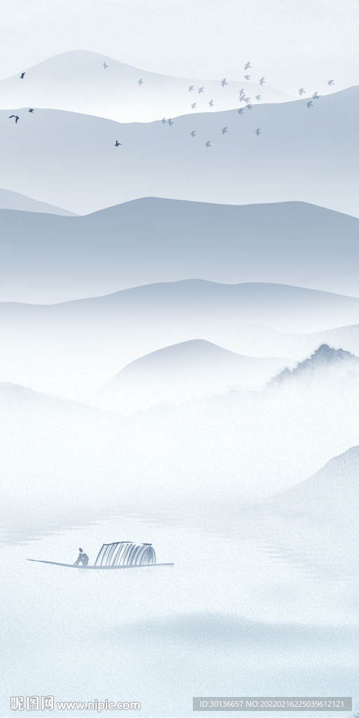 高清 山水画玄关 TIF分层 