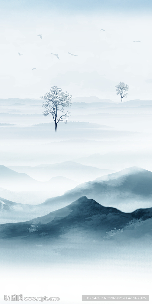 水墨 简约别墅玄关 TIF分层