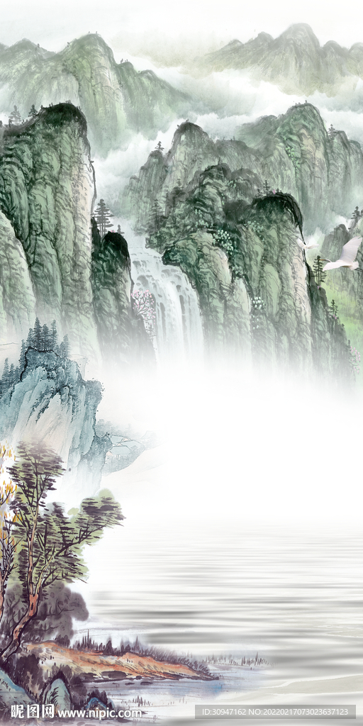 中式极简山水玄关 TIF分层