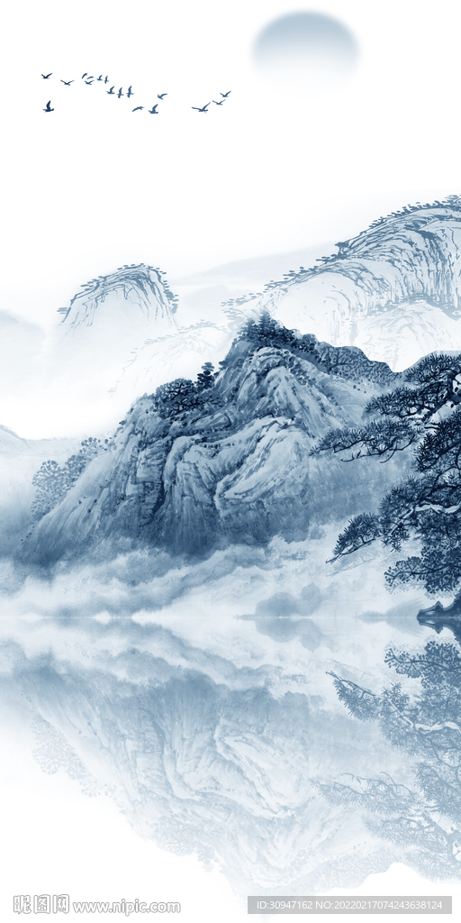 意境极简山水玄关 TIF分层