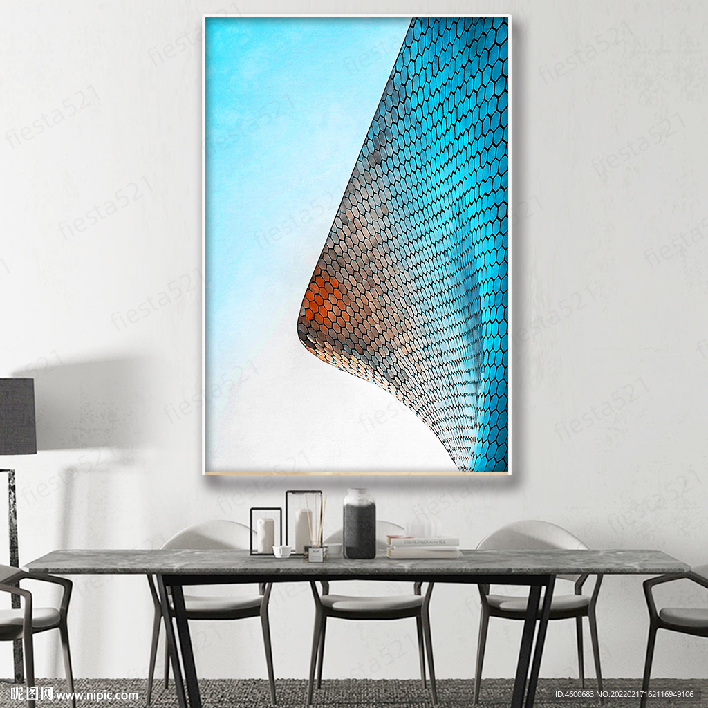 清晰现代建筑油画装饰画