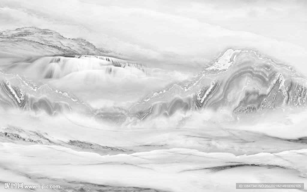 灰色现代极简山水 TIF分层