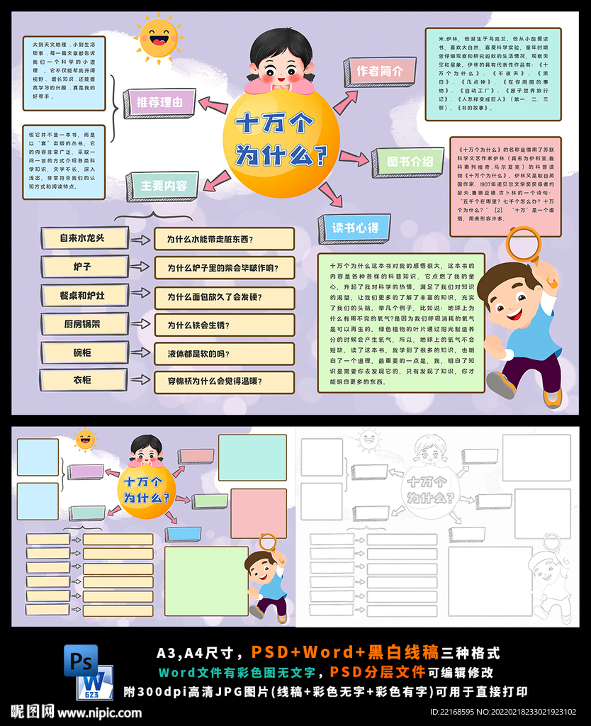 十万个为什么思维导图手抄报小报