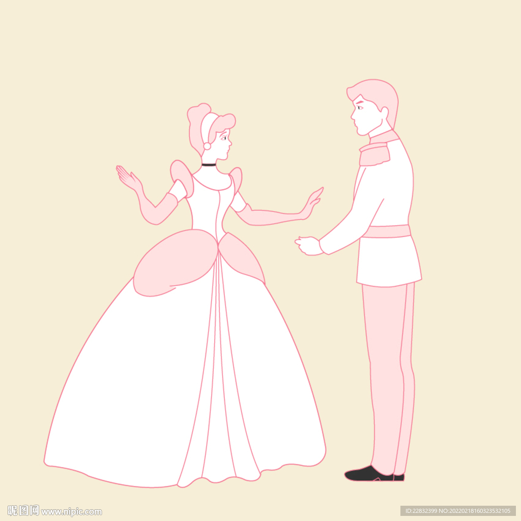 卡通公主与王子