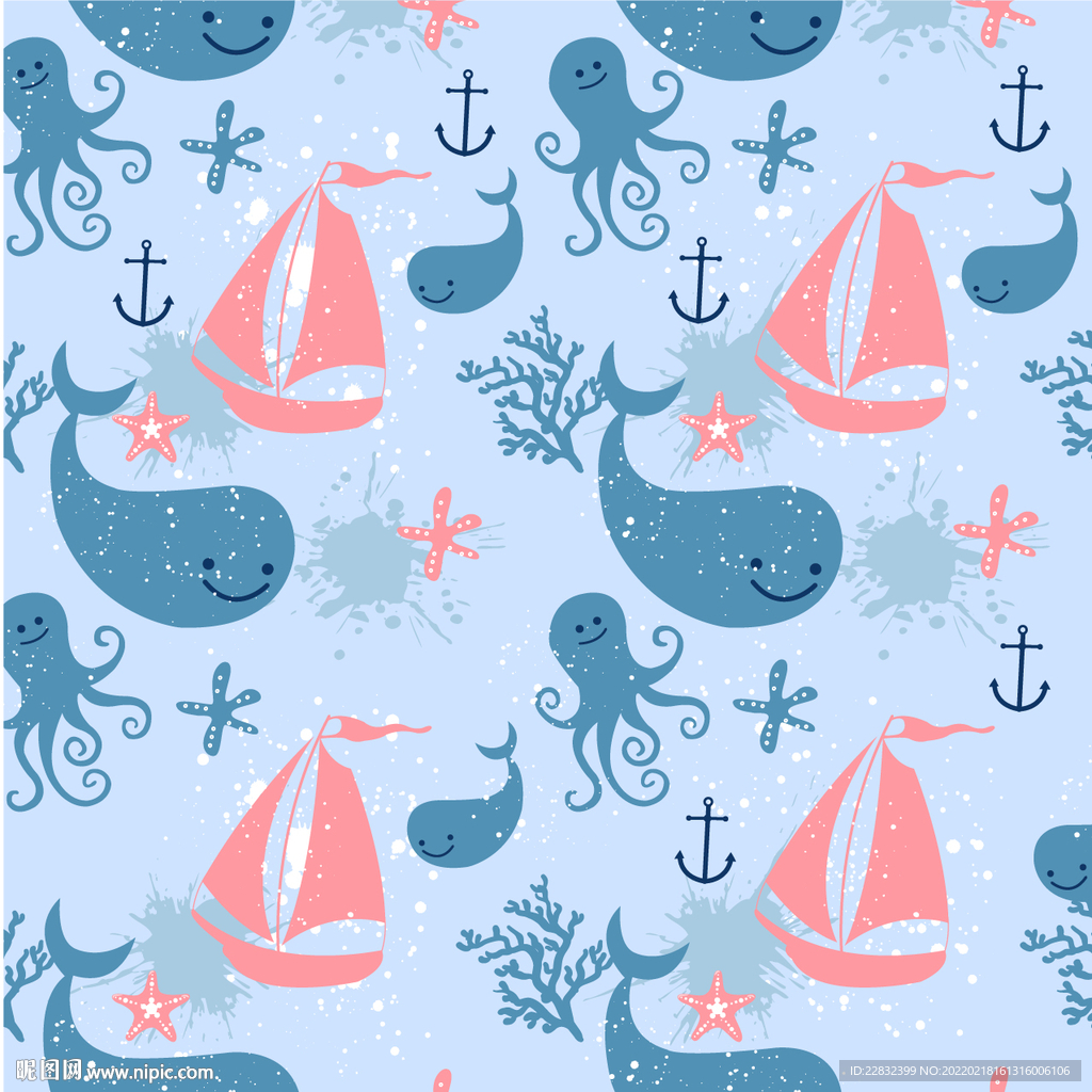 卡通海洋珊瑚插画背景