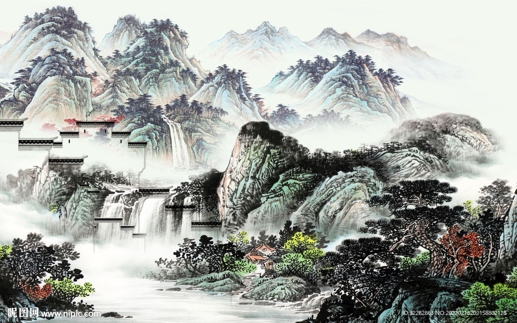 大气意境客厅山水 TIF分层