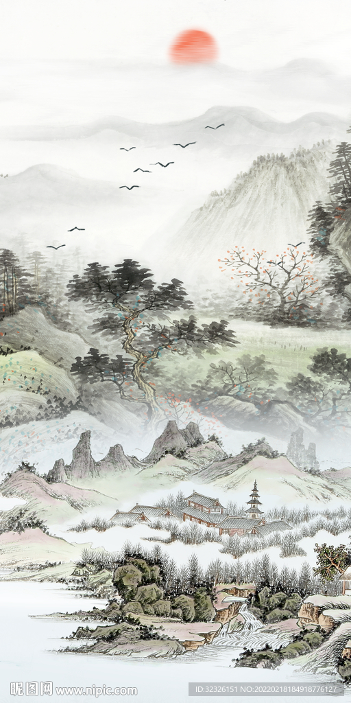 古风新款玄关背景 TiF分层