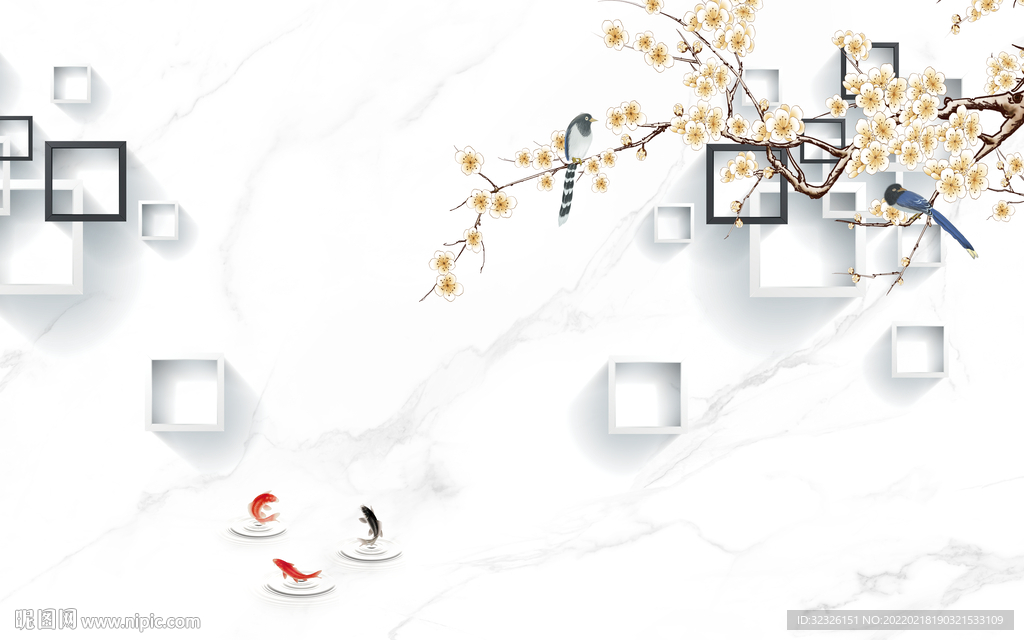 新款 山水客厅背景 tif分层