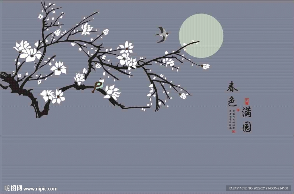 满园春色 墙面印花图案