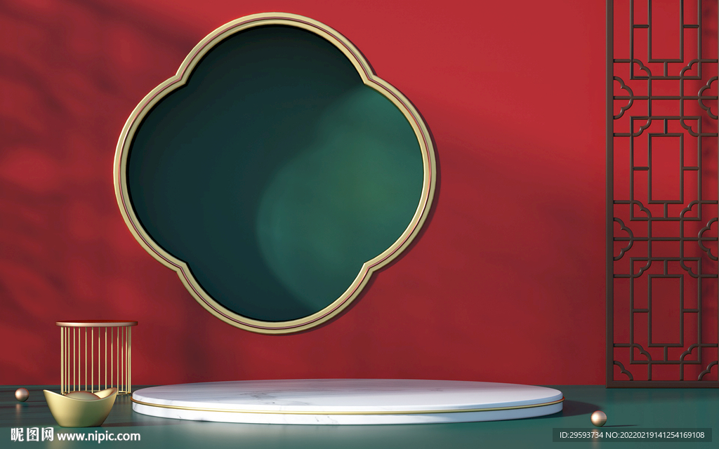 新中式C4D电商电商设计背景