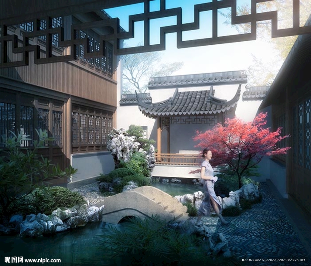 中式院子效果图