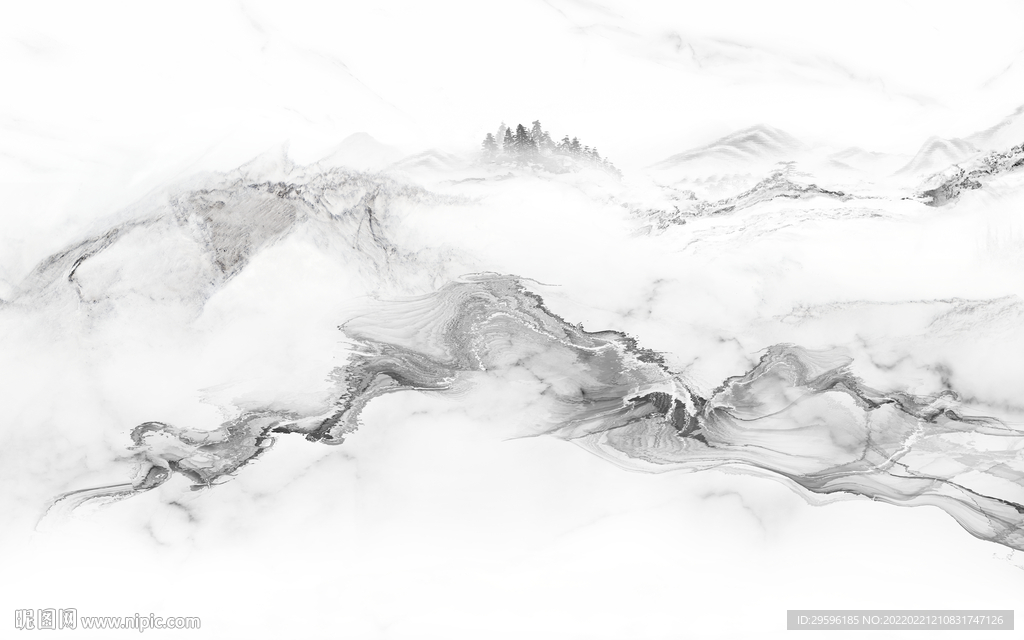 高雅大气意境山水 TIF分层