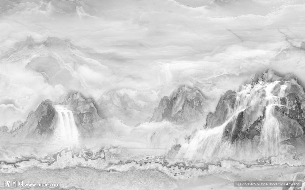 石纹意境别墅山水 TIF分层