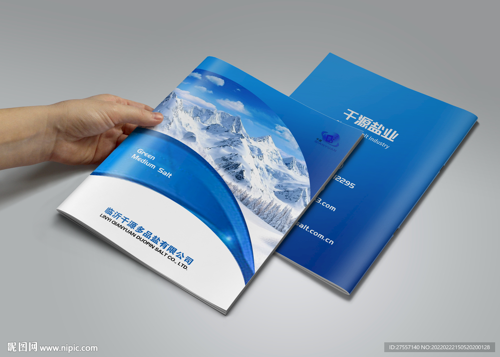 手持竖版画册封面样机